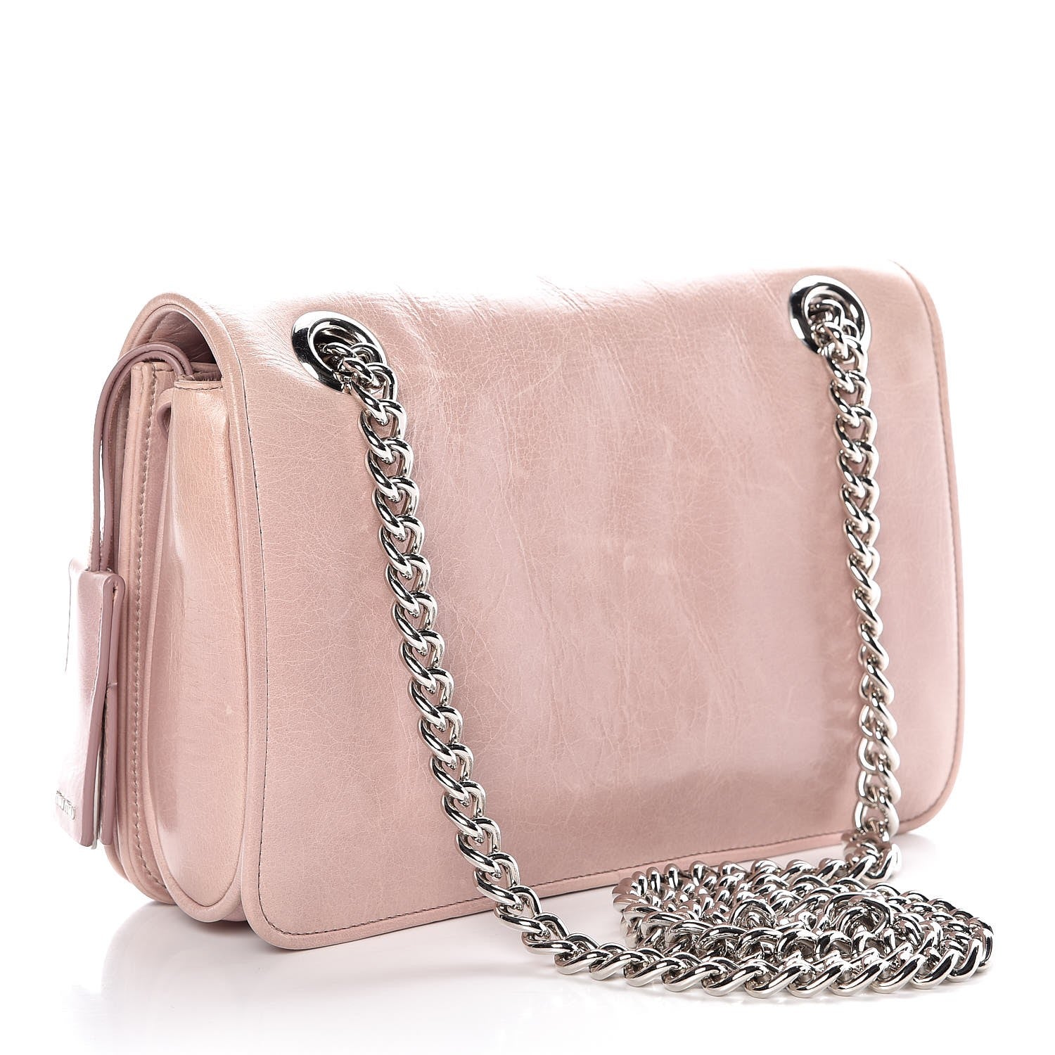 Miu Miu Vitello Shine Club Shoulder Bag Mughetto 3 of 29
