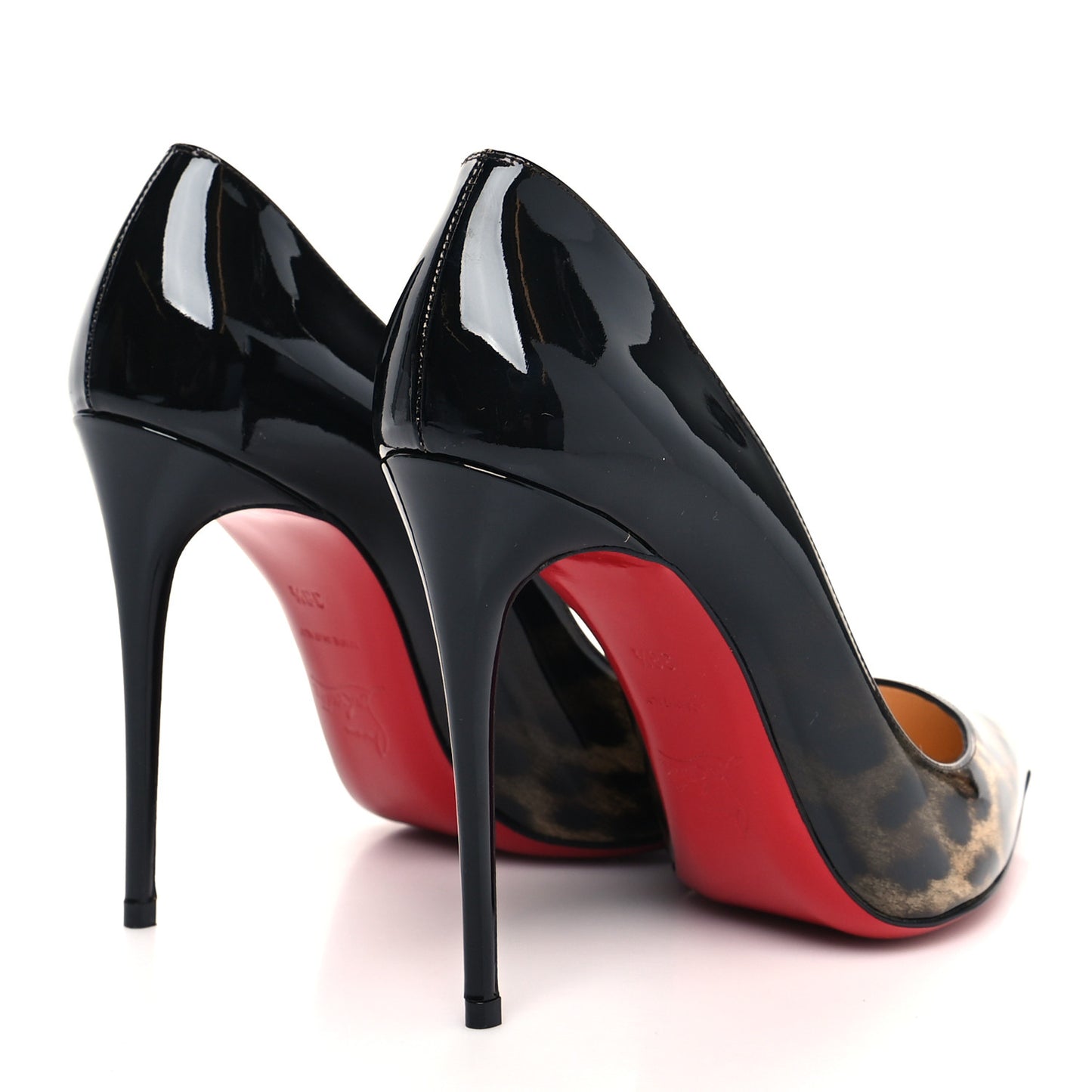 Patent Degrade Leopard Pigalle Follies 100 Pumps 38.5 Leopard Black