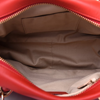 Chloe Calfskin Medium Paraty Metal Bar Trim Red 6 of 29