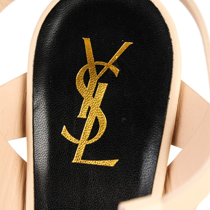 Saint Laurent Calfskin Tribute 105 Platform Sandals 39 Nude Powder 7 of 9