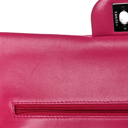Chanel Lambskin Quilted Medium Double Flap Dark Pink 11 of 13