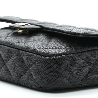 Chanel Caviar Quilted Flap Phone Holder With Chain Black 12 of 12