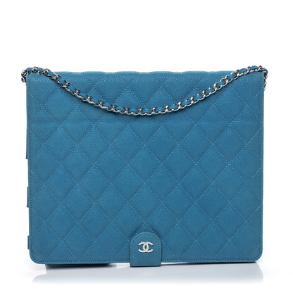 Chanel Iridescent Caviar Quilted Crossbody iPad Holder Blue 1 of 8