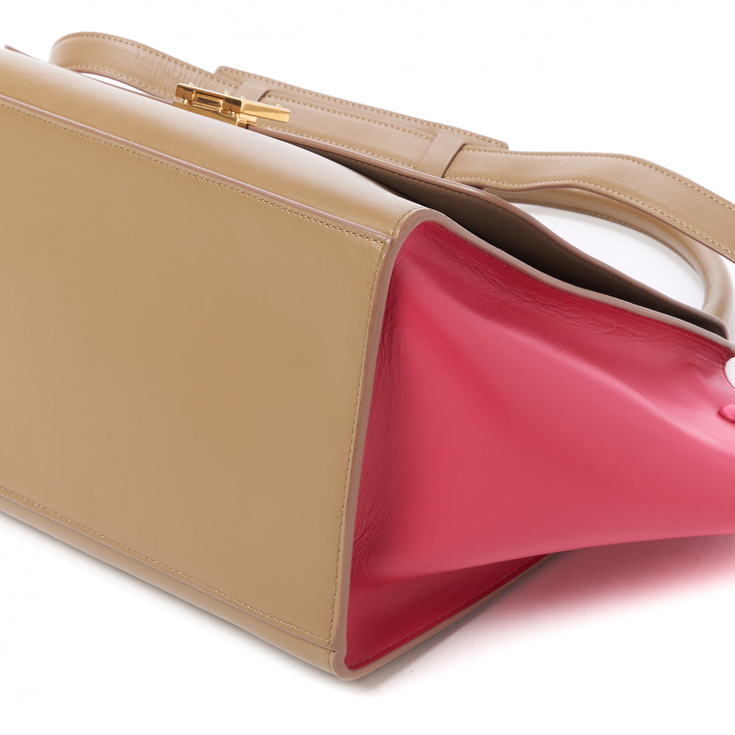 Celine Smooth Calfskin Medium Tri-Color Trapeze Taupe Fuchsia 4 of 7