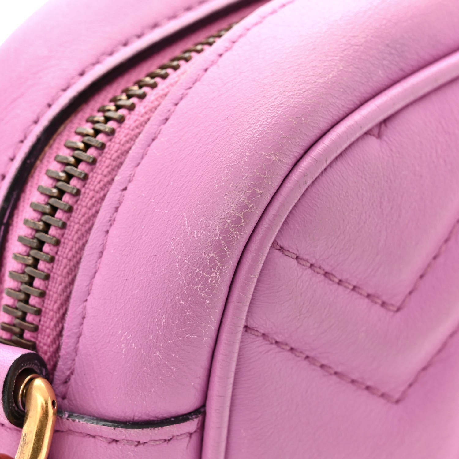 Gucci Calfskin Matelasse Mini GG Marmont Chain Shoulder Bag Candy Mousse 12 of 12