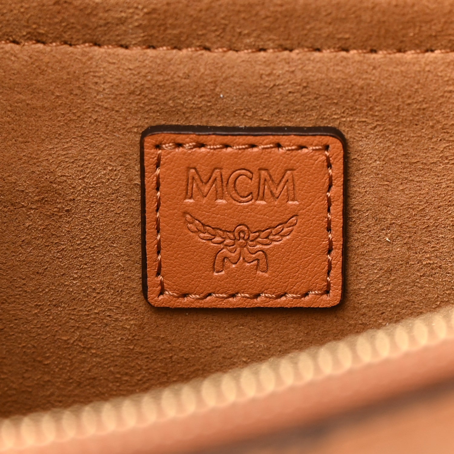MCM Visetos Medium Tracy Shoulder Bag Cognac 6 of 10