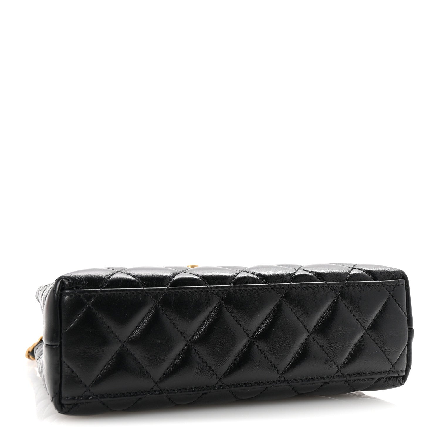 Chanel Shiny Aged Calfskin Quilted Nano Kelly Shopper Black 4 of 10