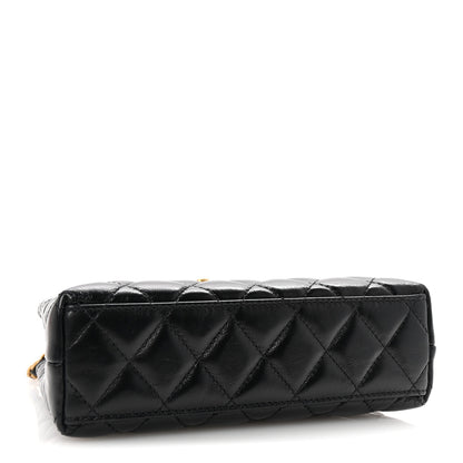 Chanel Shiny Aged Calfskin Quilted Nano Kelly Shopper Black 4 of 10