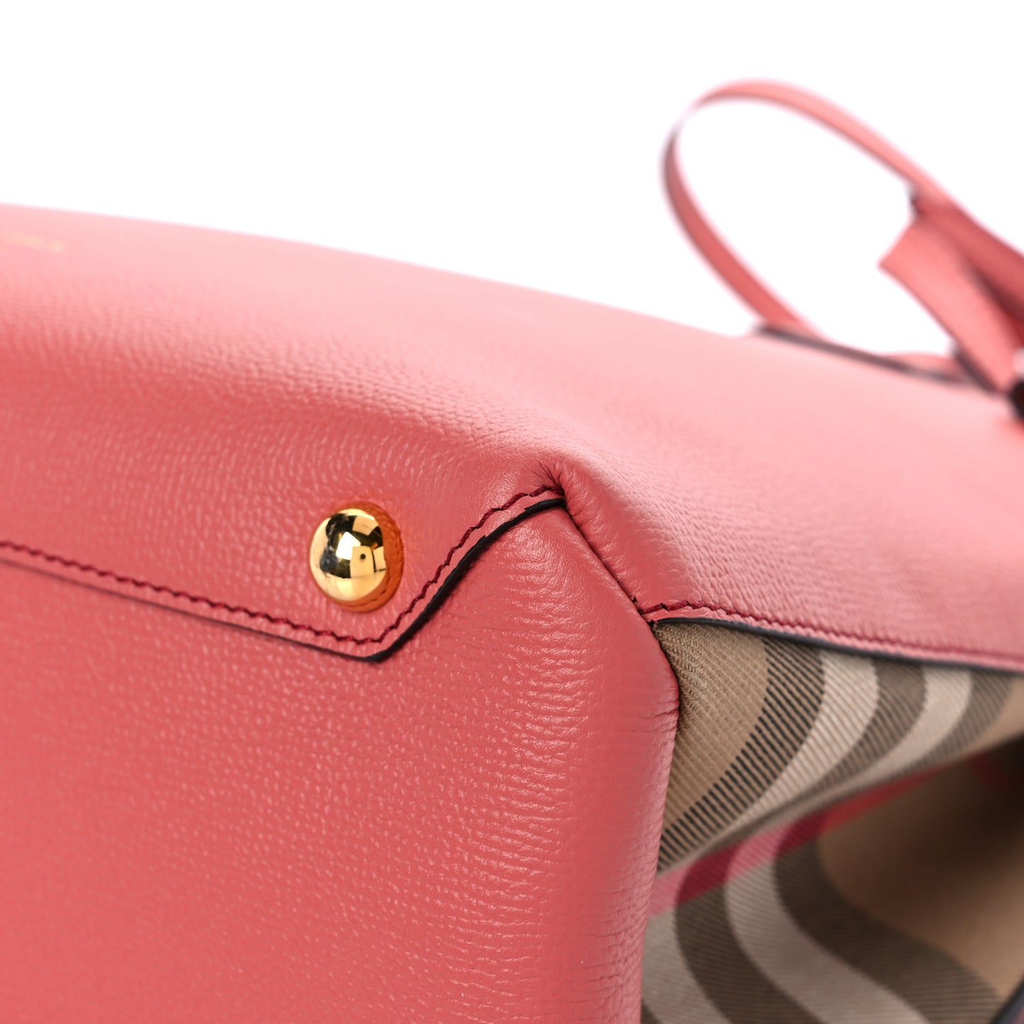 Derby Calfskin House Check Medium Banner Tote Cinnamon Red