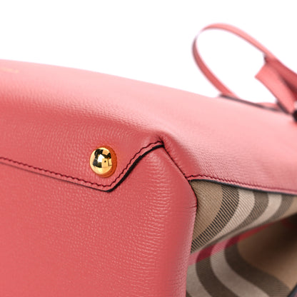 Burberry Derby Calfskin House Check Medium Banner Tote Cinnamon Red 6 of 13