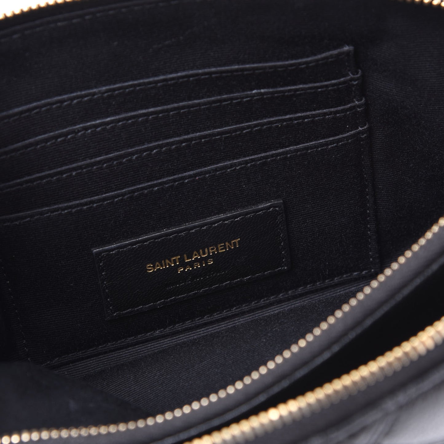 Grained Lambskin Quilted Mini Becky Double Zip Bag Black