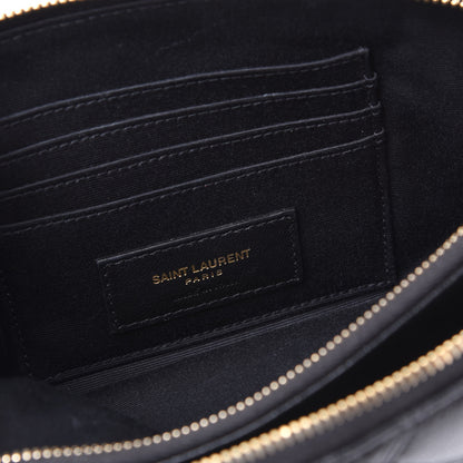 Saint Laurent Grained Lambskin Quilted Mini Becky Double Zip Bag Black 9 of 12
