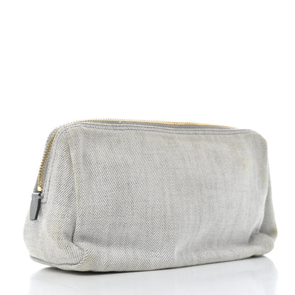 Prada Denim Cosmetic Pouch White 3 of 9