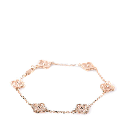 Van Cleef & Arpels 18K Rose Gold 6 Motifs Sweet Alhambra Bracelet 1 of 7