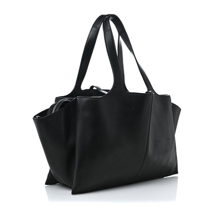Celine Supple Natural Calfskin Medium Tri-Fold Bag Black 2 of 12