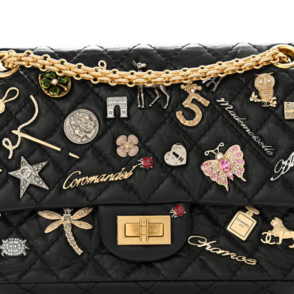 Chanel Aged Calfskin Lucky Charms 2.55 Reissue 225 Flap Black 8 of 12