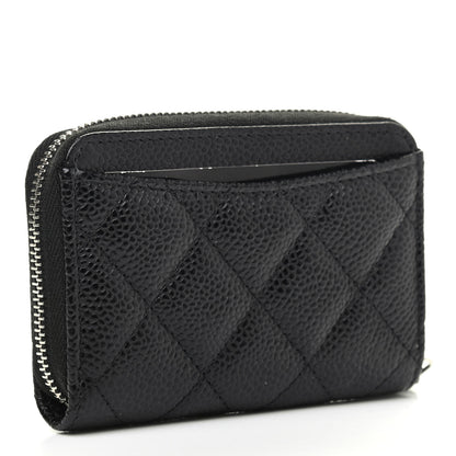 Chanel Caviar Quilted Zip Coin Purse Black 3 of 7