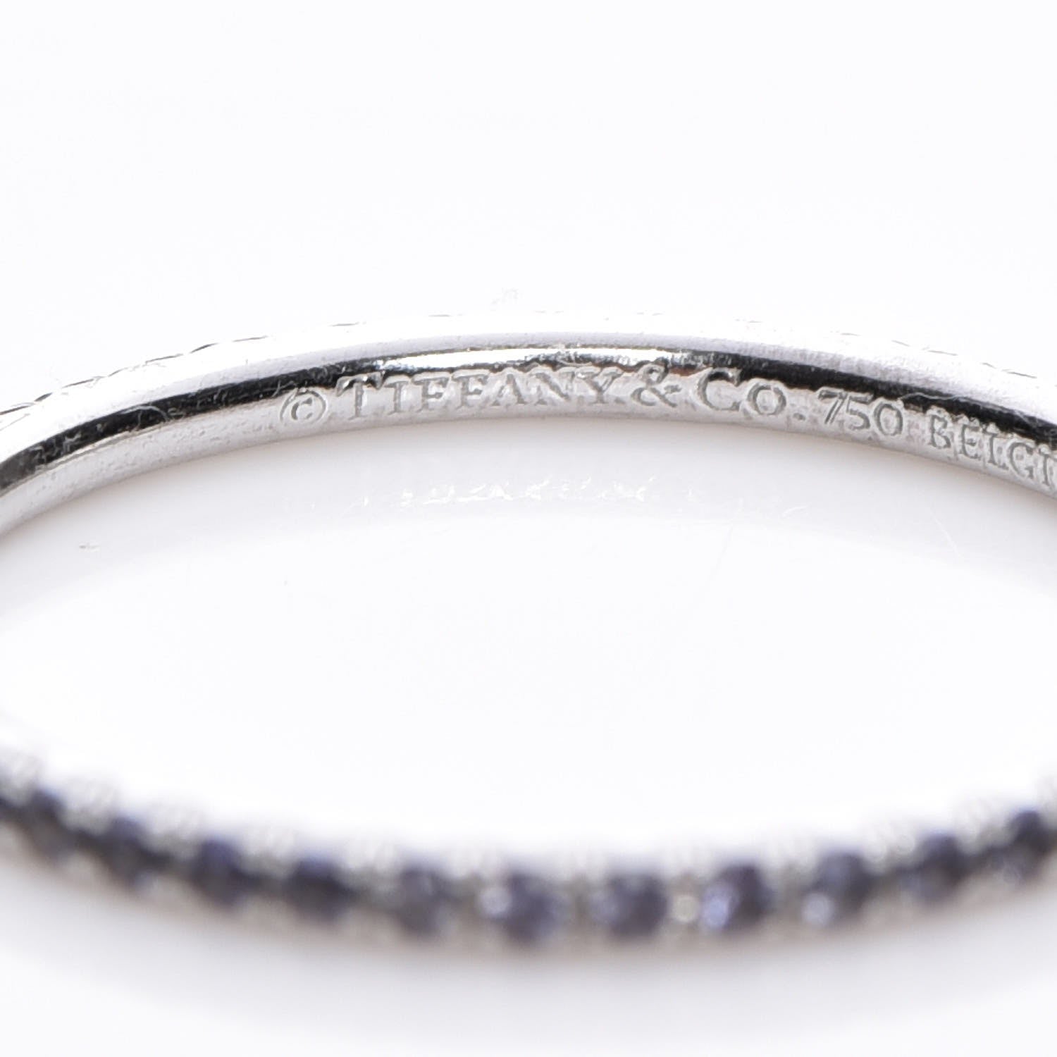 Tiffany 18K White Gold Iolite Metro Ring 7 5 of 6