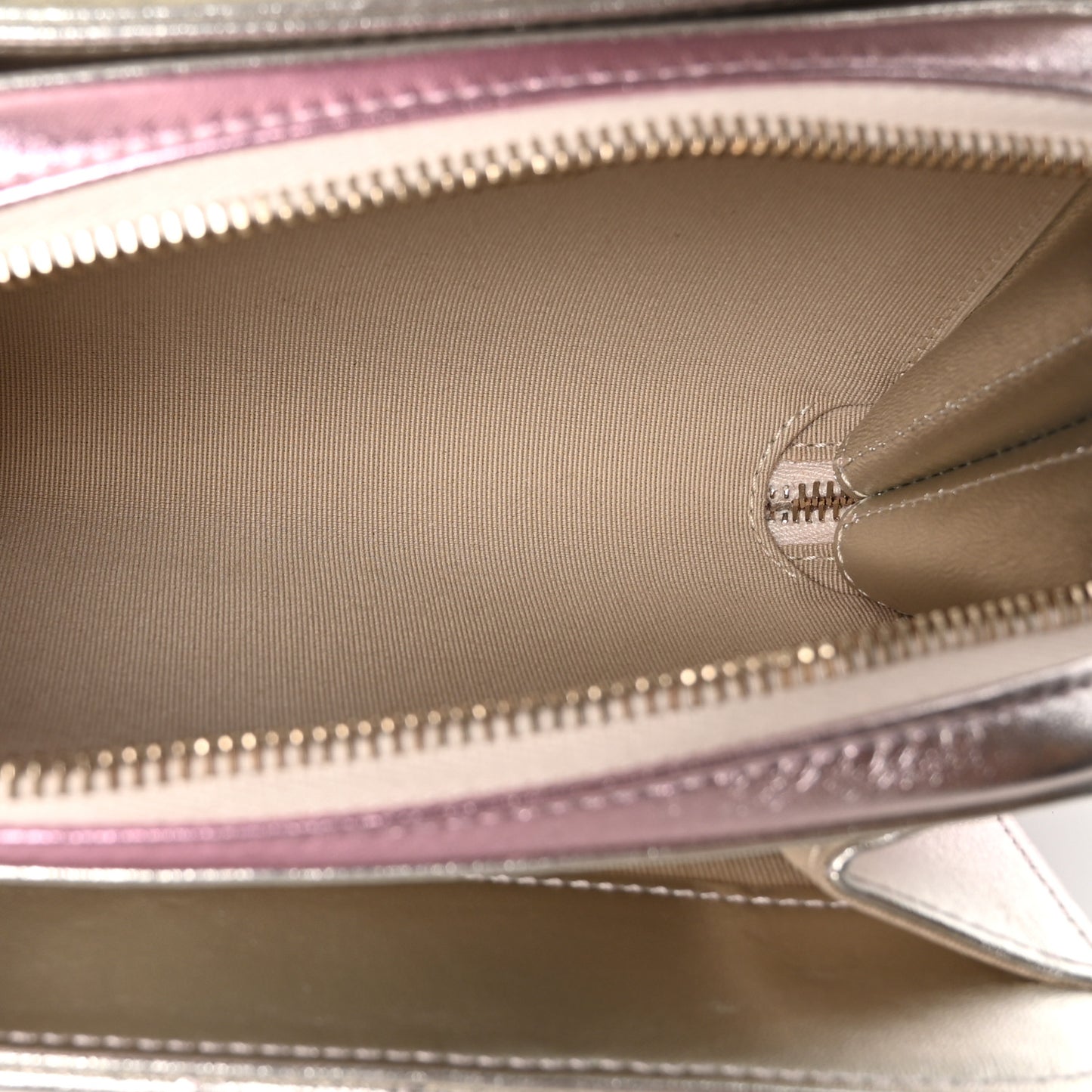 Metallic Lambskin Like A Wallet Flap Golden Pink