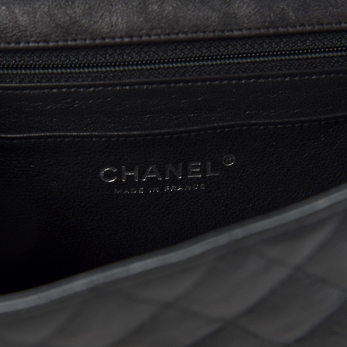 Crumpled Calfskin Quilted Mini Rectangular Flap So Black