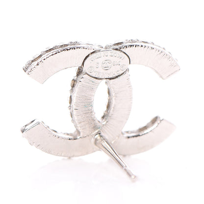 Chanel Crystal CC Earrings Silver 4 of 5