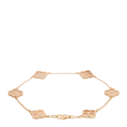Van Cleef & Arpels 18K Rose Gold 6 Motifs Sweet Alhambra Bracelet 2 of 3
