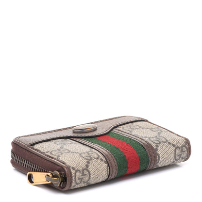 Gucci GG Supreme Web Ophidia Zip Around Card Case Brown 4 of 7