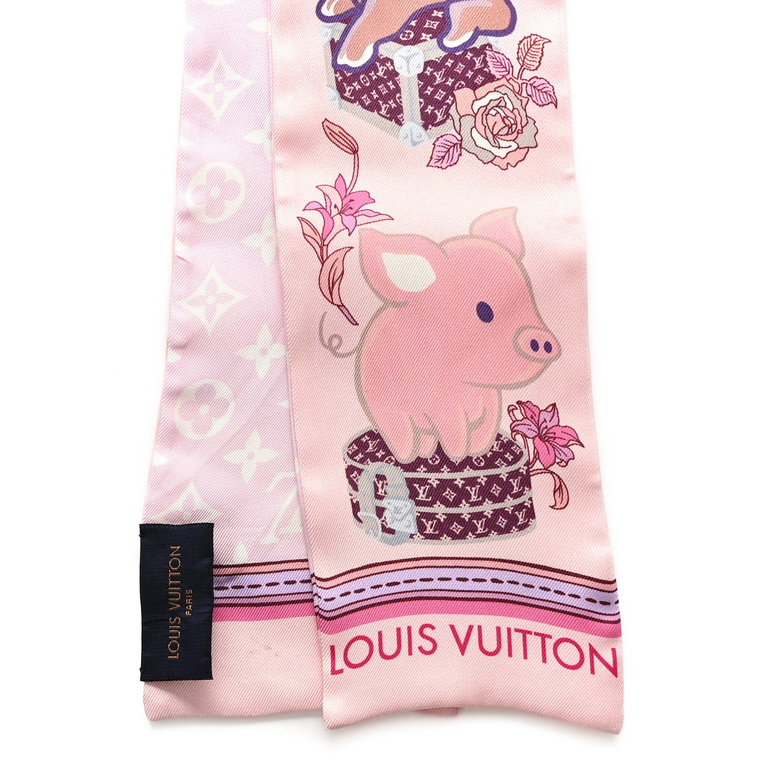 Louis Vuitton Silk Monogram Superstition Bandeau Rose Clair 2 of 3
