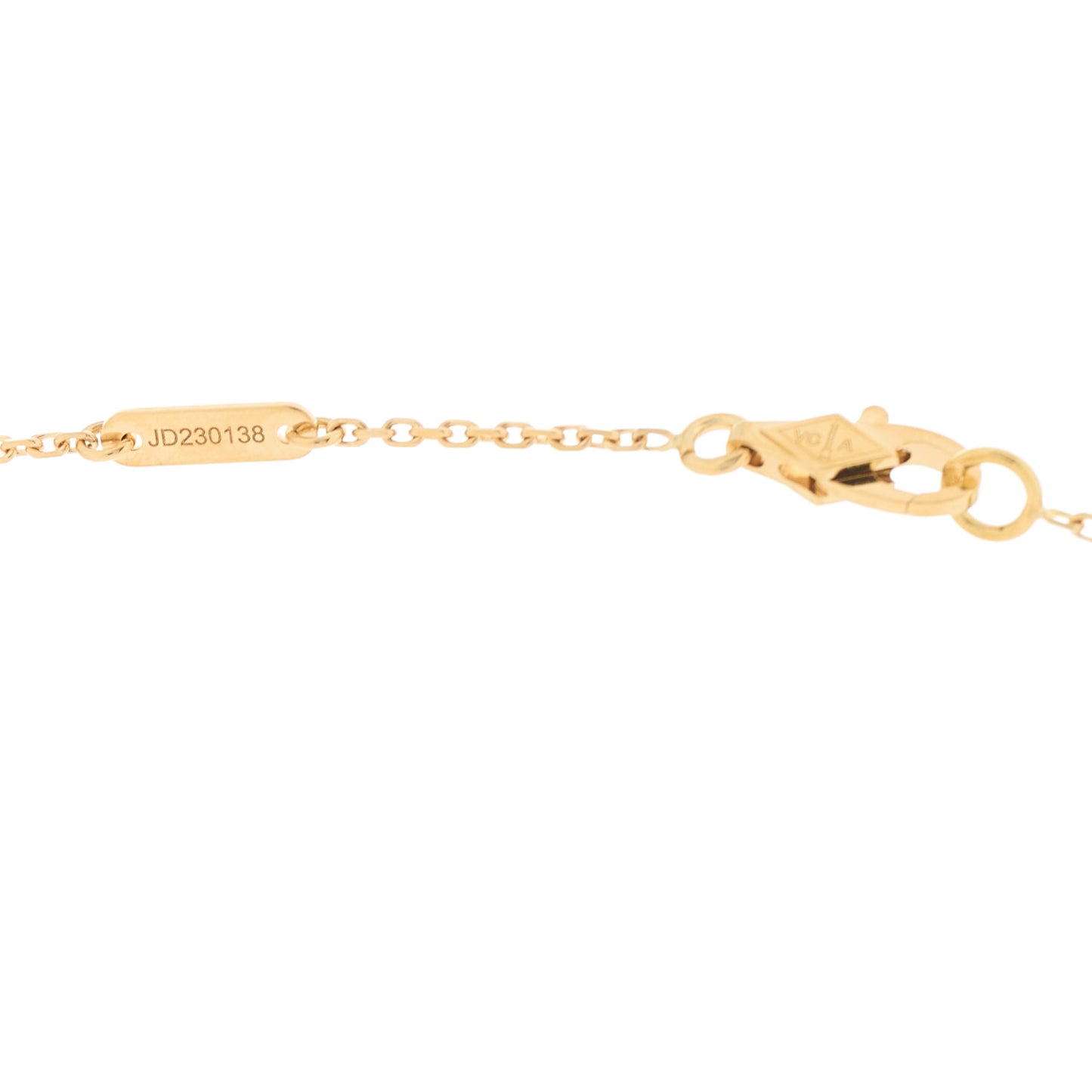 18K Yellow Gold Mother of Pearl Sweet Alhambra Butterfly Pendant Necklace