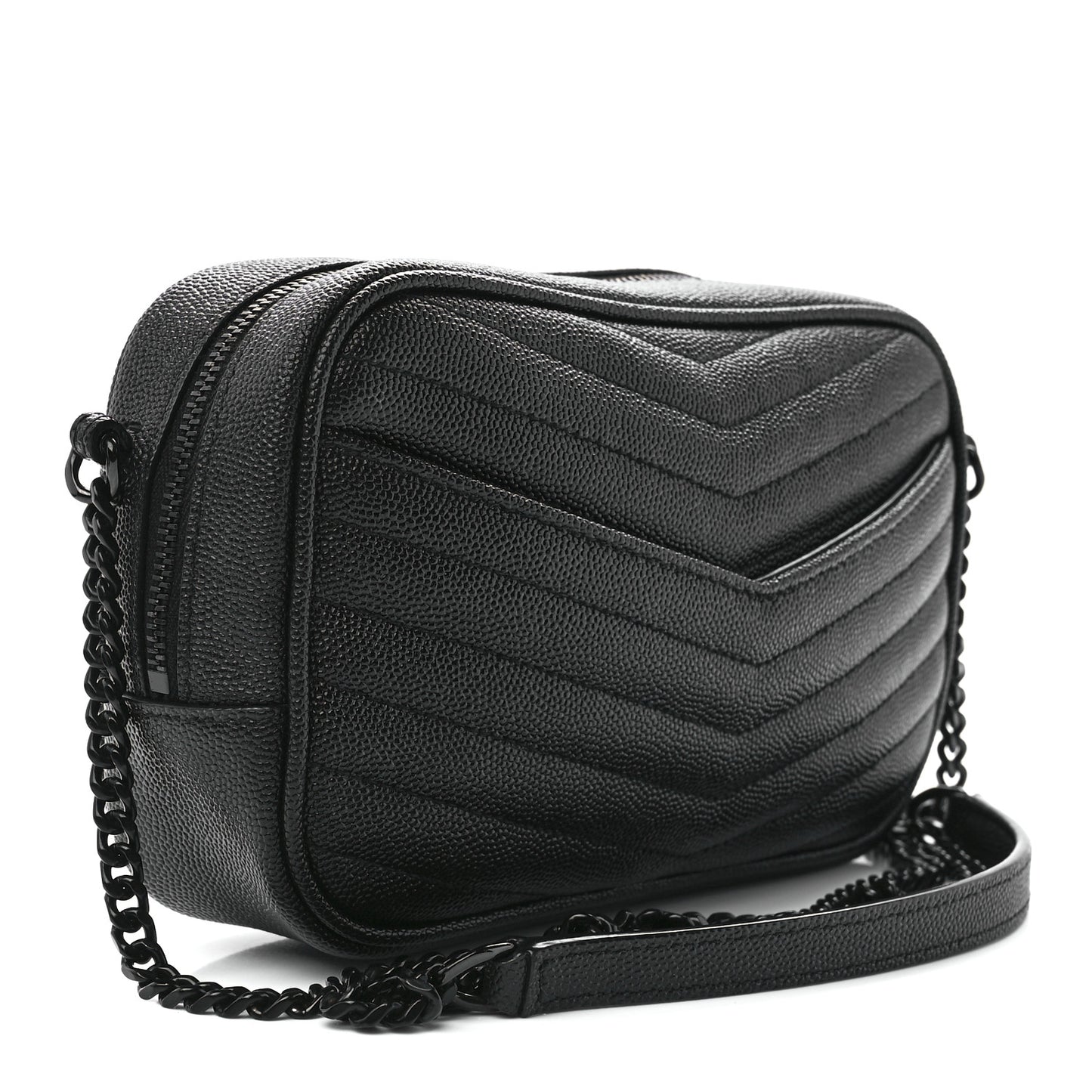 Grain De Poudre Matelasse Monochrome Monogram Mini Lou Camera Bag Black