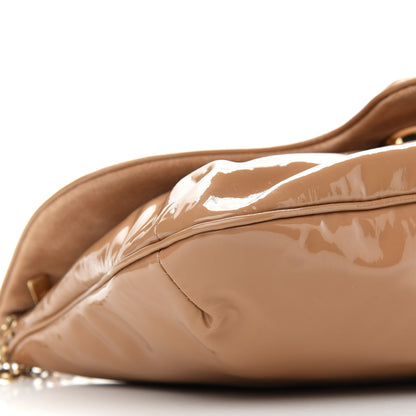 Jimmy Choo Patent Chain Clutch Nude 7 of 8