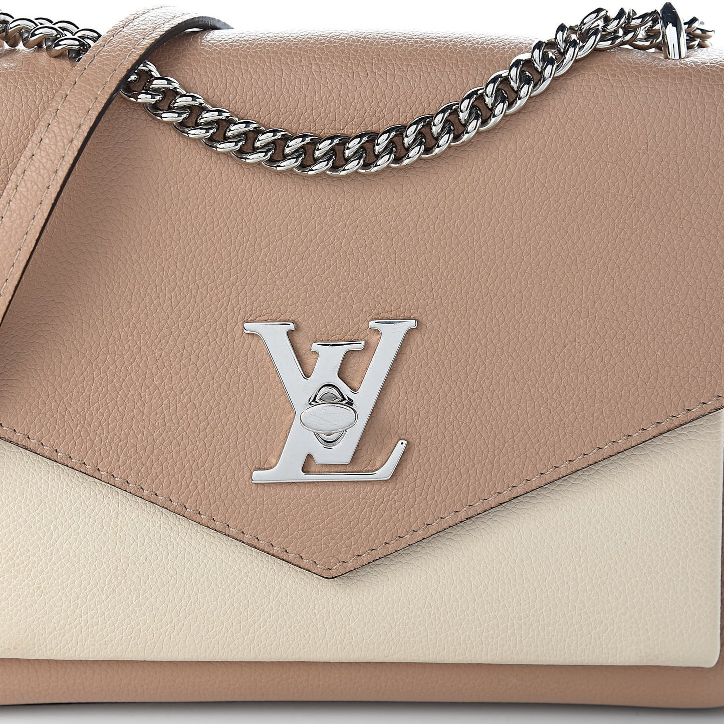 Soft Calfskin Mylockme Chain Bag BB Papyrus Creme