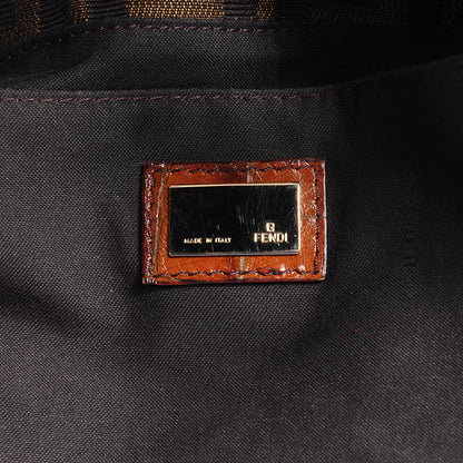 Fendi Zucca Calfskin Crocodile Embossed Chef Shopping Tote Tobacco 6 of 8