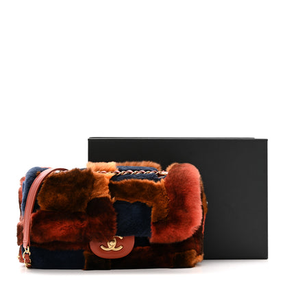Chanel Orylag Lambskin Medium Flap Blue Orange 12 of 12