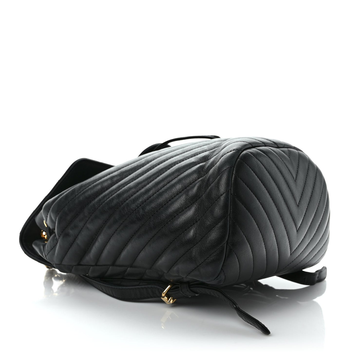 Calfskin Chevron Quilted Small Urban Spirit Backpack Black