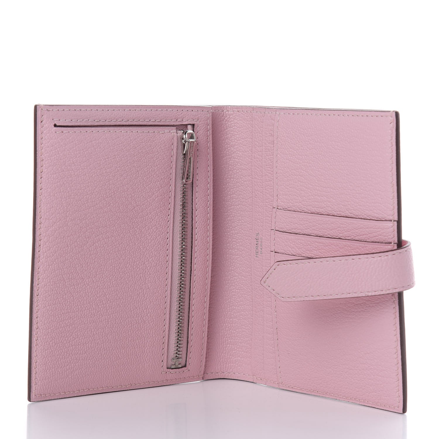 Hermes Chevre Mysore Bearn Compact Wallet Rose Sakura 5 of 7