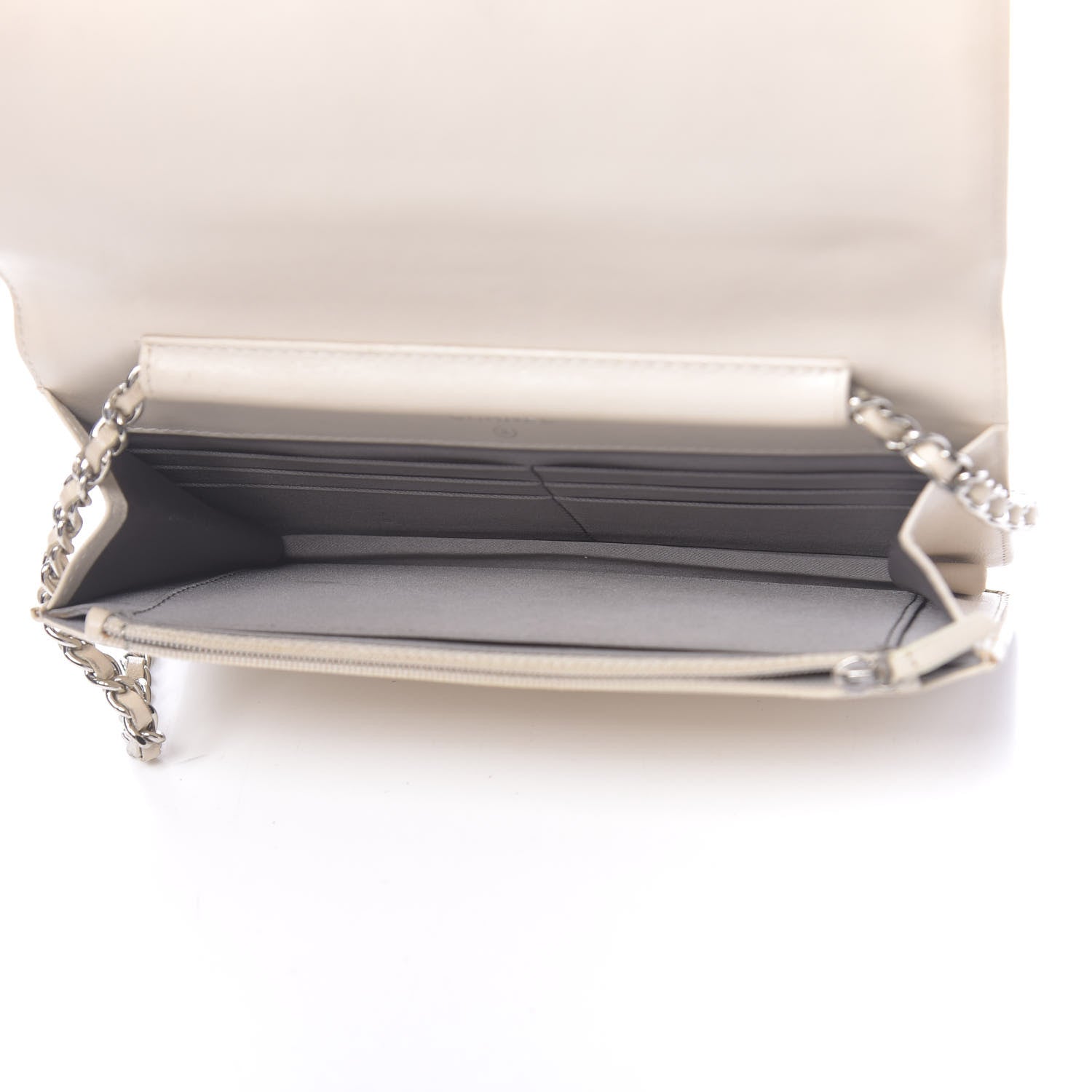 Chanel Lambskin Studded CC Wallet On Chain WOC Beige 5 of 14