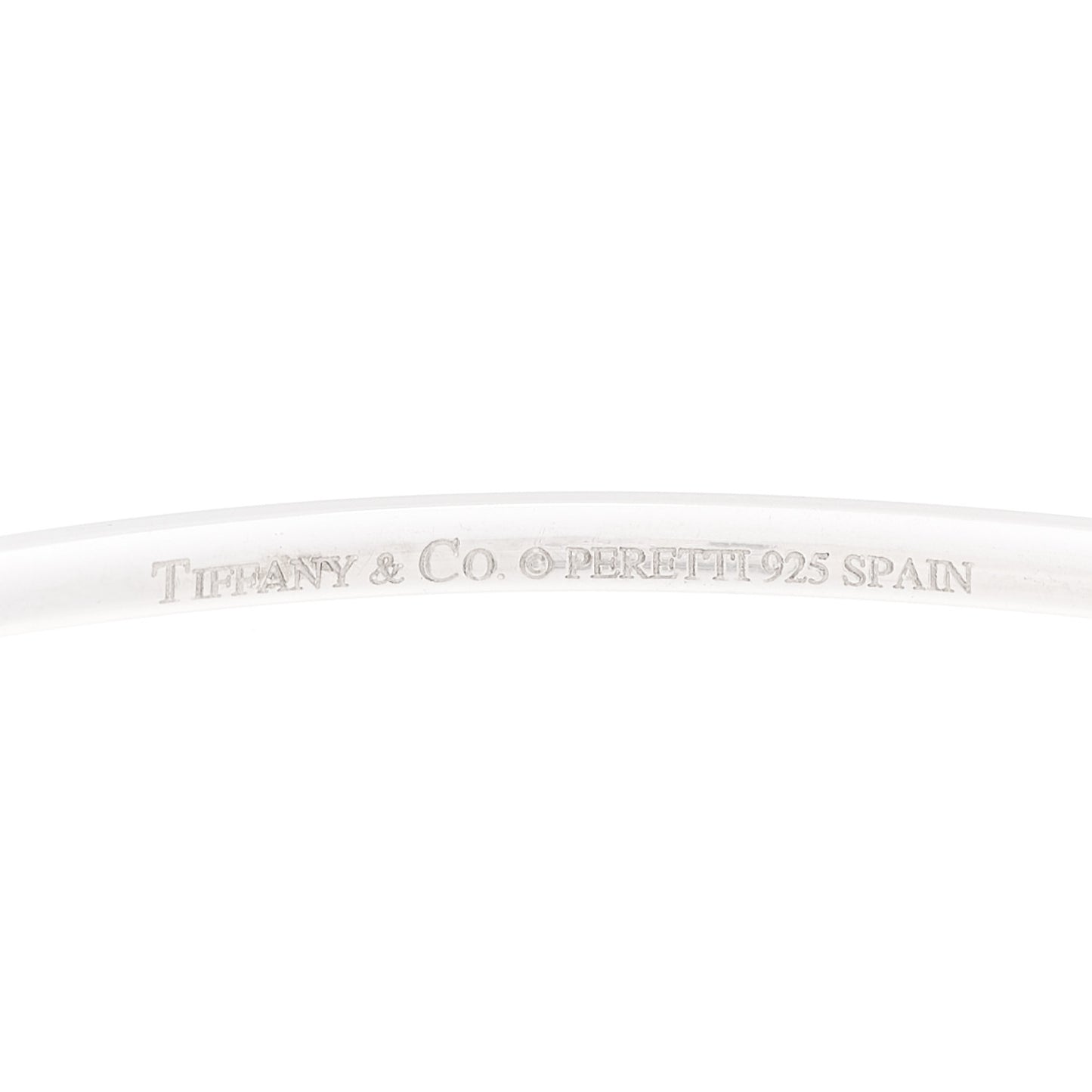 Sterling Silver Elsa Peretti Double Open Heart Bangle Bracelet