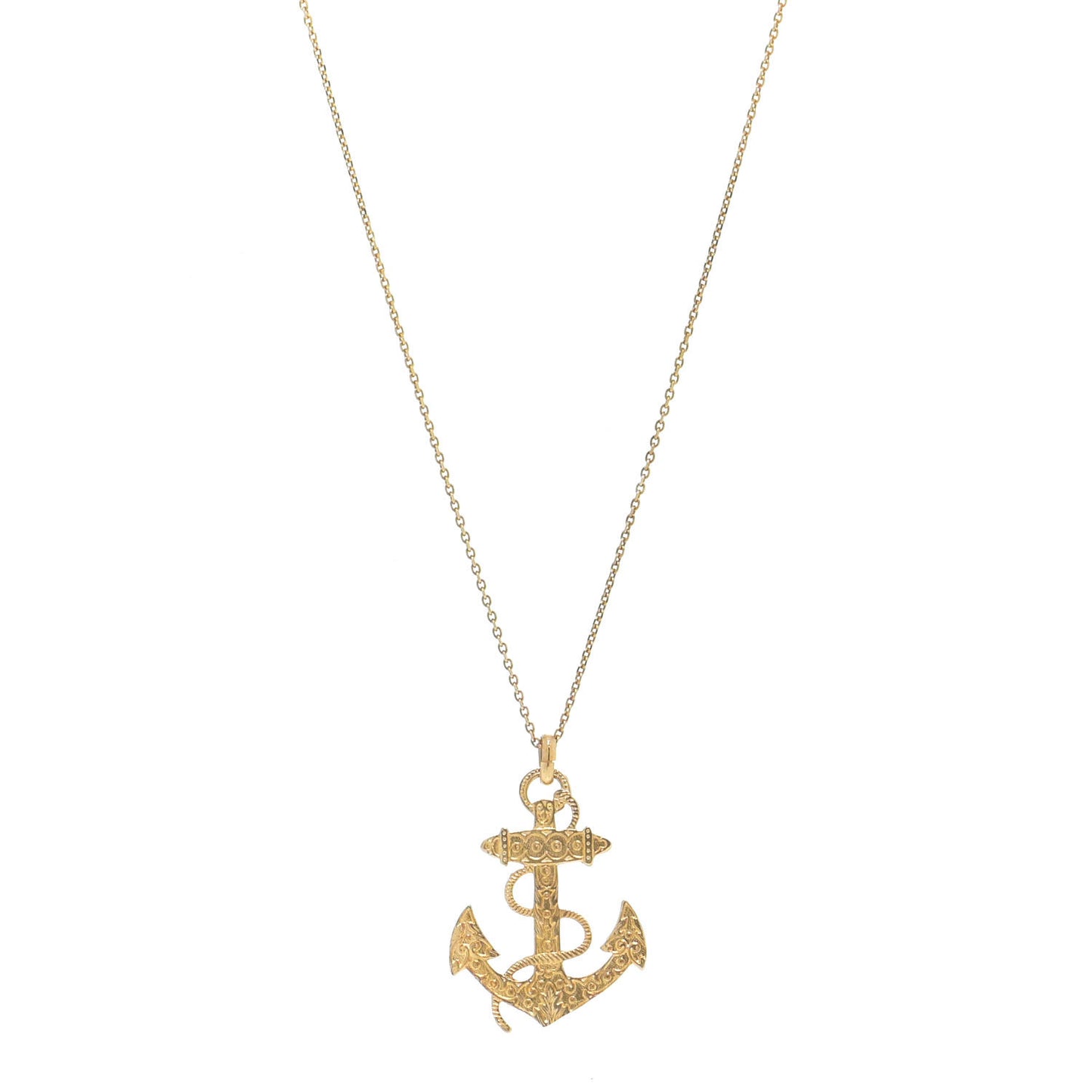 Brass Anchor Necklace Gold