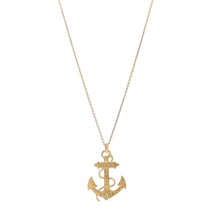 Saint Laurent Brass Anchor Necklace Gold 1 of 7