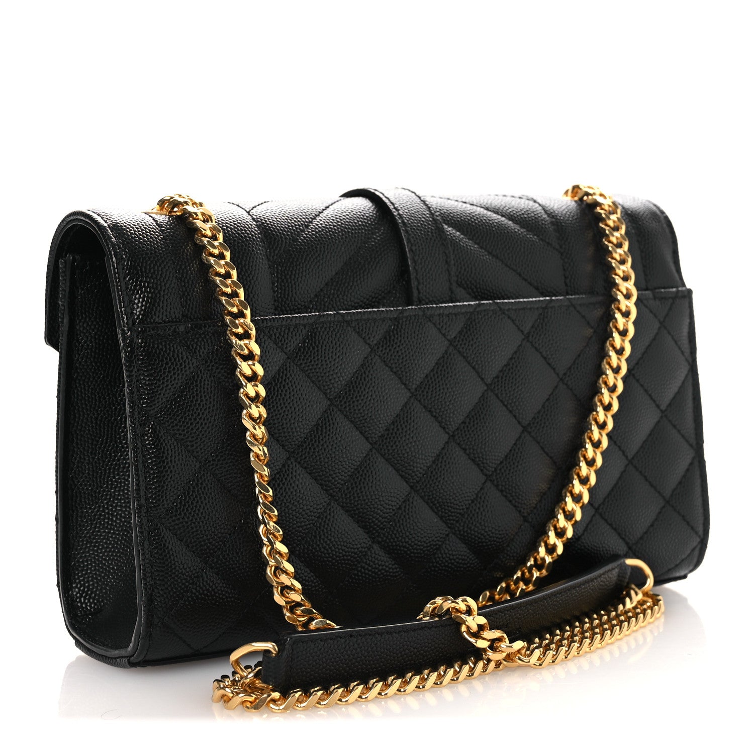 Saint Laurent Grain De Poudre Textured Mixed Matelasse Triquilt Small Monogram Satchel Black 3 of 9