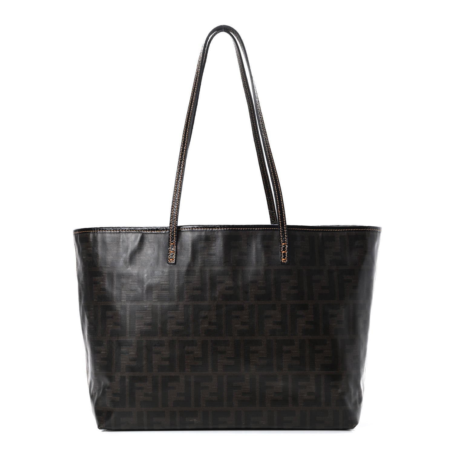 Fendi Zucca Spalmati Matrioska Small Roll Tote Tobacco Black 1 of 15