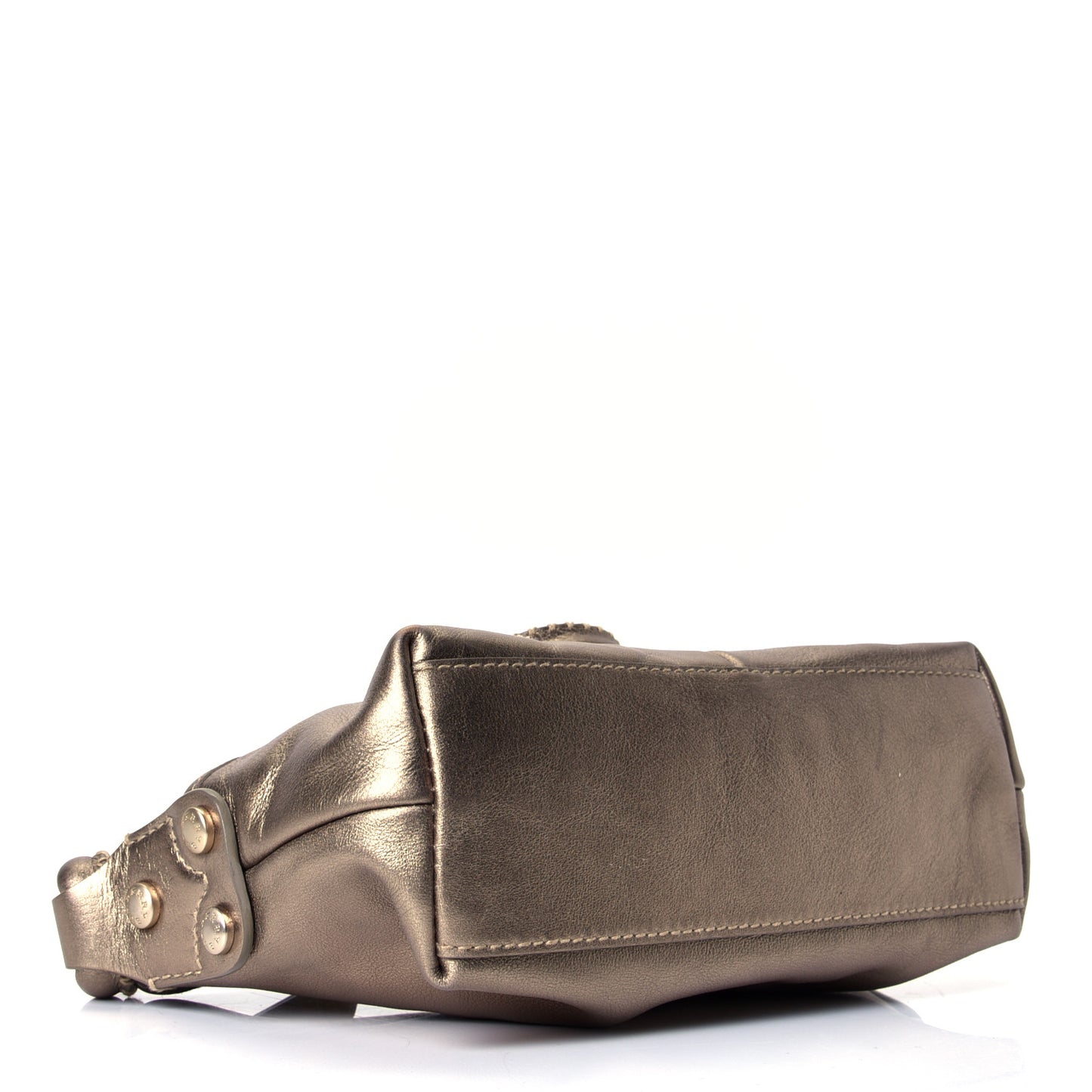 Metallic Calfskin Shoulder Bag Gold