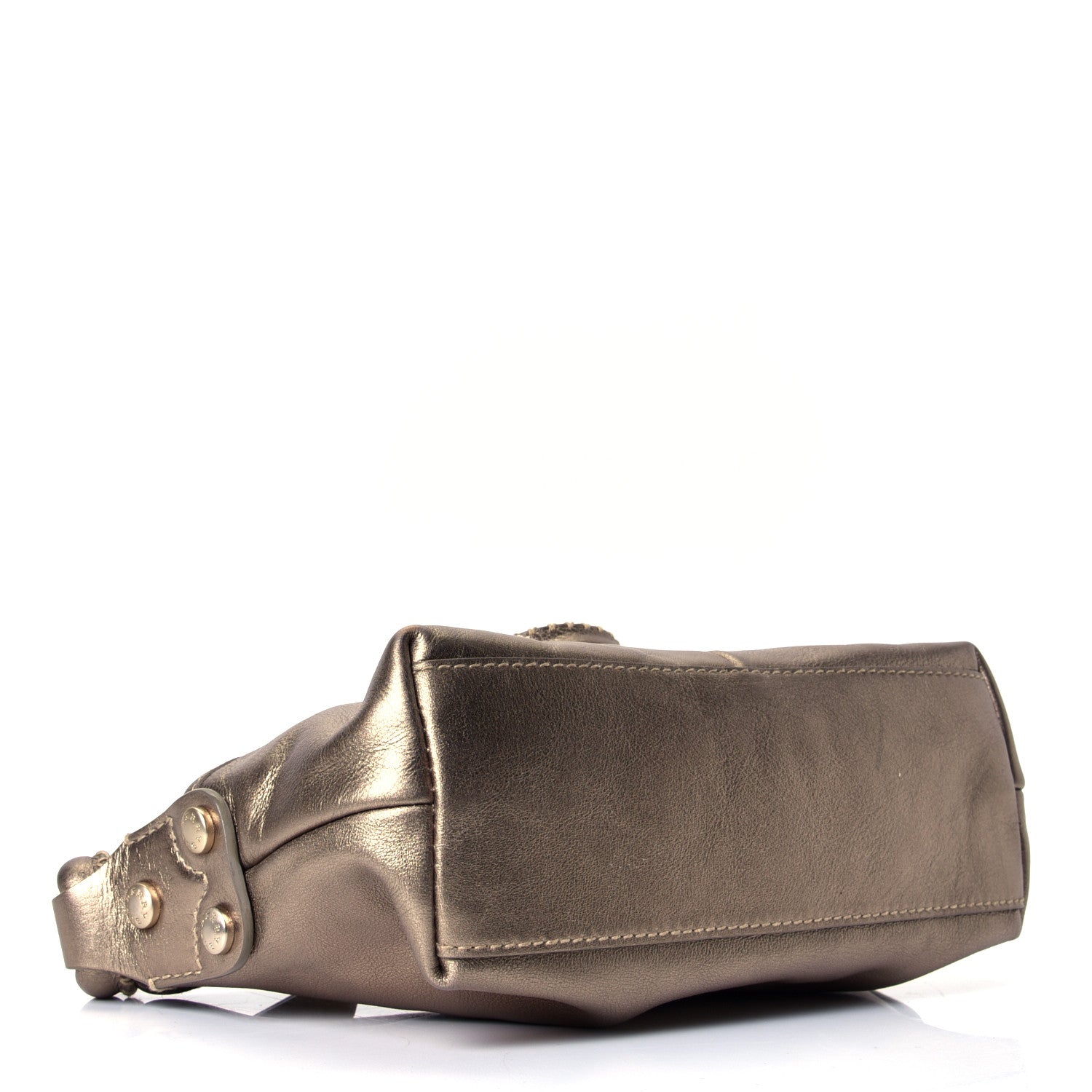 Burberry Metallic Calfskin Shoulder Bag Gold 3 of 4