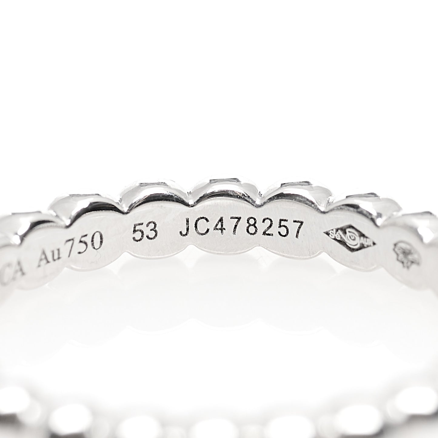 18K White Gold Small Perlee Ring 53 6.5