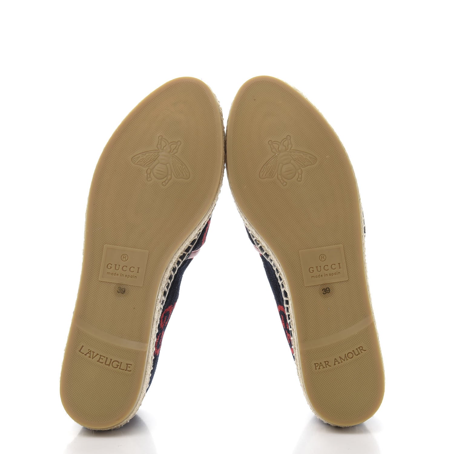Gucci Terry Cloth GG Monogram Espadrilles 39 Blue Red 5 of 9