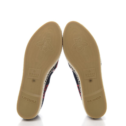 Gucci Terry Cloth GG Monogram Espadrilles 39 Blue Red 5 of 9