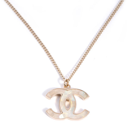 Chanel Mother of Pearl CC Necklace Gold 1 of 4