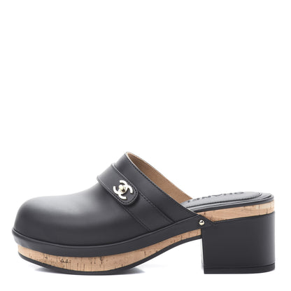 Chanel Calfskin CC Turn Lock Clogs 37 Black 1 of 10