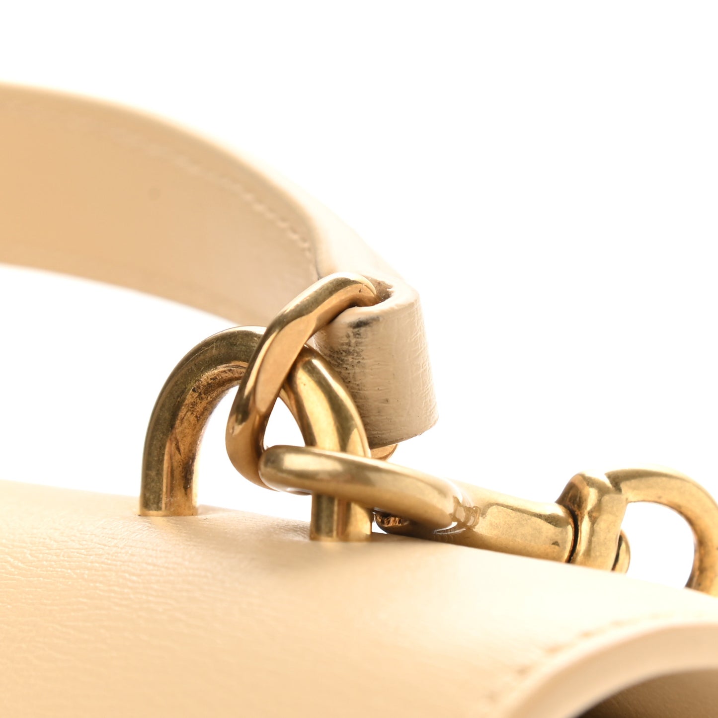 Smooth Calfskin Medium Monogram Sunset Satchel Beige